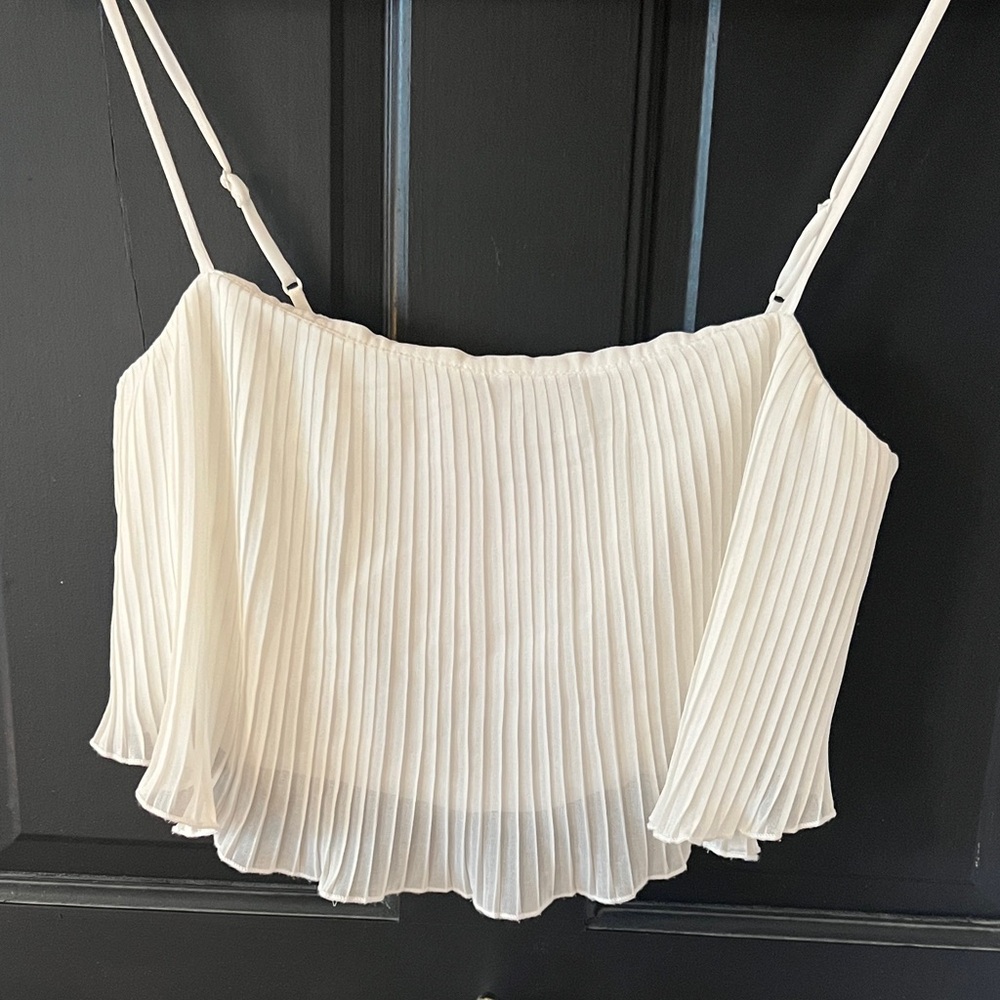 Princess Polly Cream Pleated Camisole